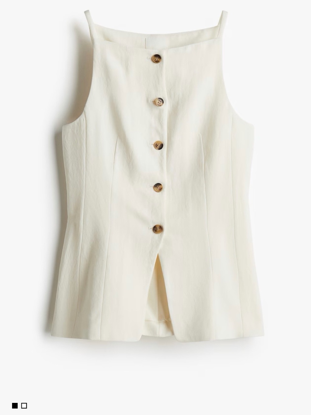 H&M Cream Button-Front Sleeveless Top